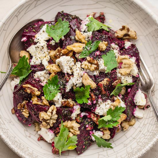 Beetroot and Feta Salad - Recipe photo by PantsDownApronsOn