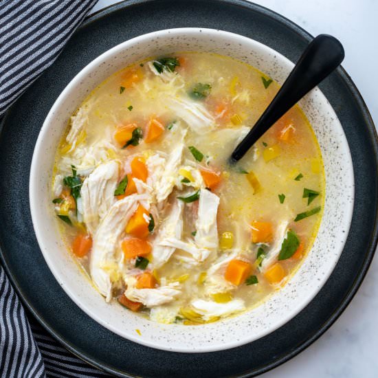 Chicken Soup with Rice and Lemon - Recipe photo by Chef Molly