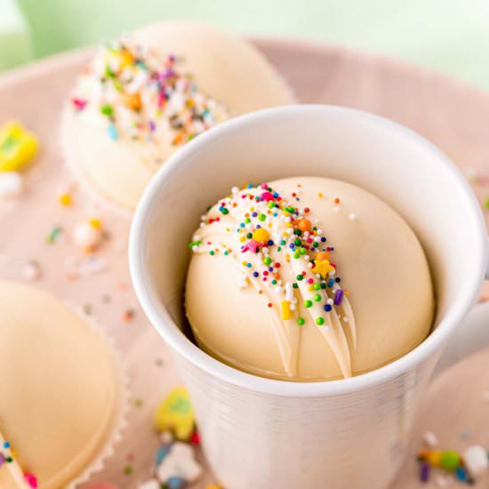 Rainbow White Hot Chocolate - Recipe photo by EasyBudgetRecipes