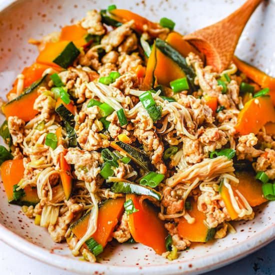 Simmered Kabocha Squash with Chicke - Recipe photo by IHeartUmami