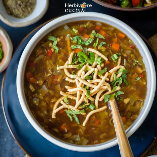 Instant Pot Manchow Soup - Recipe photo by Herbivore Cucina