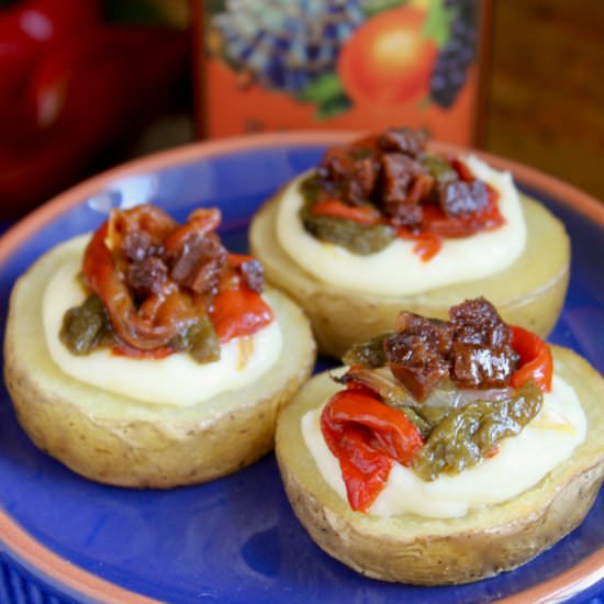 chorizo and potato with cheese tapa - Recipe photo by christinascucina
