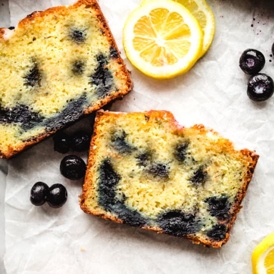 Lemon Blueberry Yogurt Loaf Cake - Recipe photo by kickassbaker