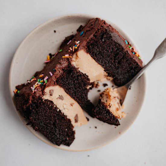 Chocolate Brownie Cookie Dough Cake - Recipe photo by alpineella