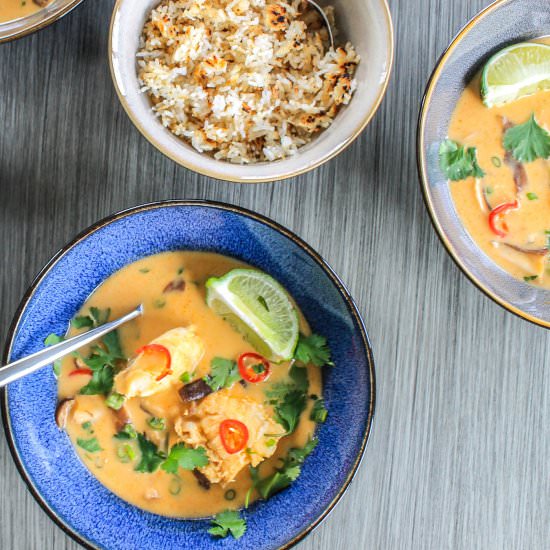 cod with coconut curry broth - Recipe photo by Allons-Eat