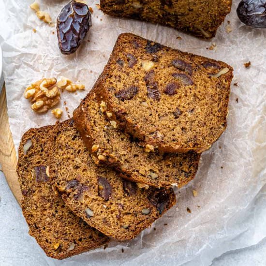 EASY BANANA DATE AND NUT BREAD - Recipe photo by healthyfitnessmeals