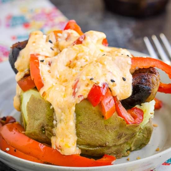 Philly Cheese Dog Loaded Potato - Recipe photo by CallMePMc