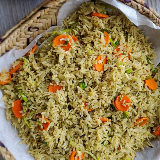 Curry Leaves rice with vegetables - Recipe photo by Hungry Lankan