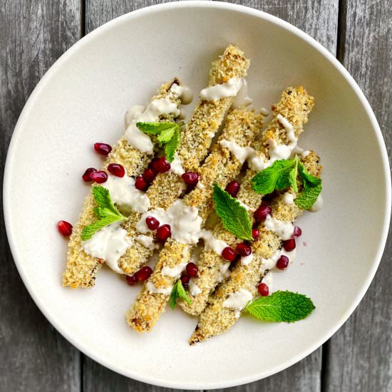 crispy panko-baked eggplant tenders - Recipe photo by Jackie Newgent