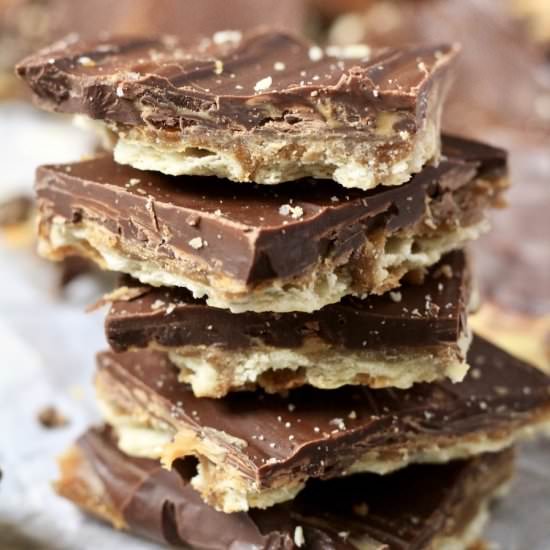 Chocolate Peanut Butter Toffee - Recipe photo by My Life After Dairy