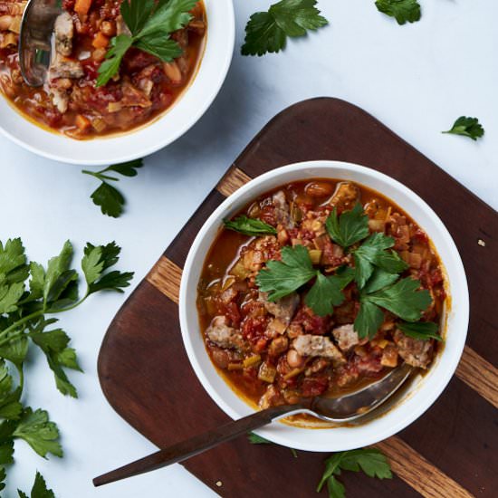 Sausage and bean soup with tomato - Recipe photo by 8thstreetmess