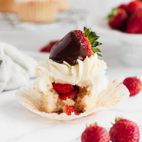 Strawberry Mousse Cupcakes - Recipe photo by FlouringKitchen