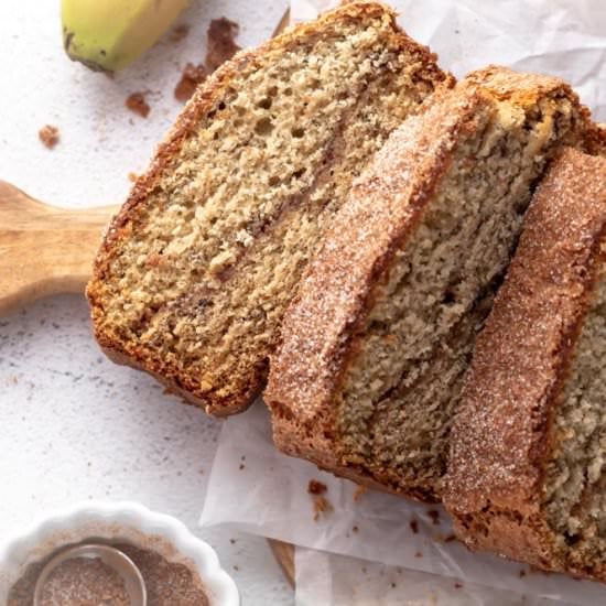 Cinnamon Swirl Banana Bread - Recipe photo by parsleyandicing