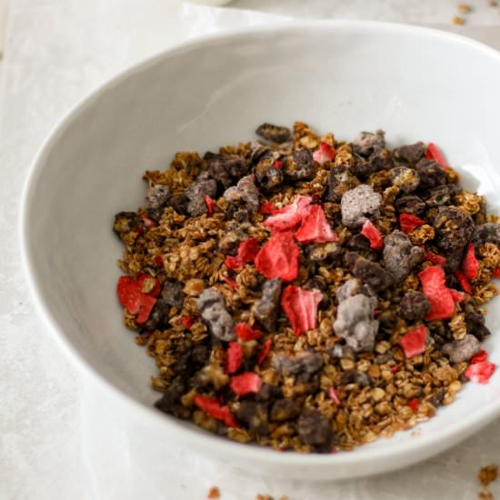 Crispy Chocolate Almond Granola - Recipe photo by Butternut Lane