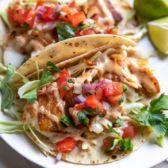 Blackened Cod Fish Tacos - Recipe photo by moderncrumb