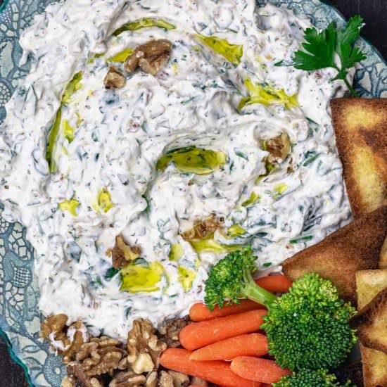 Spinach Greek Yogurt Dip - Recipe photo by The Mediterranean Dish