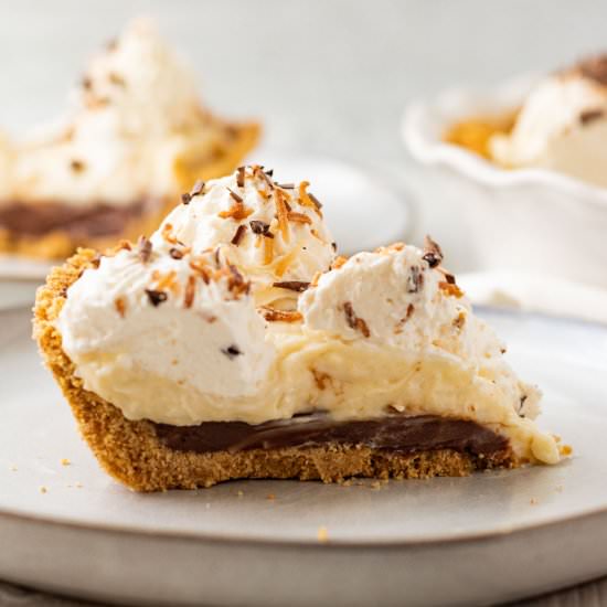 Chocolate Coconut Cream Pie - Recipe photo by themarblekitchen