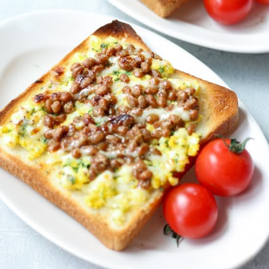 Natto Egg Toast - Recipe photo by chefjacooks