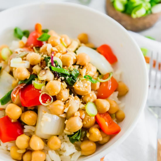 Kung Pao Chickpeas - Recipe photo by Running to the Kitchen