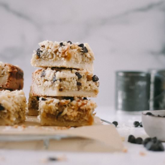 Buttery coconut bars - Recipe photo by katethebaker