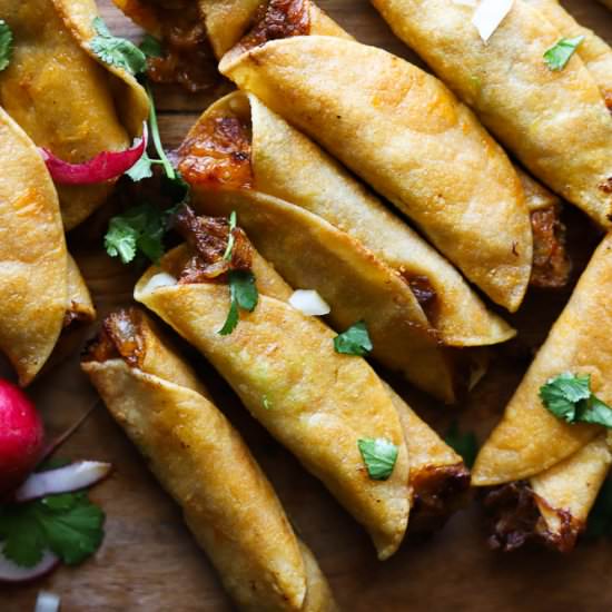 Baked Chipotle Chicken Taquitos - Recipe photo by butternutandsage