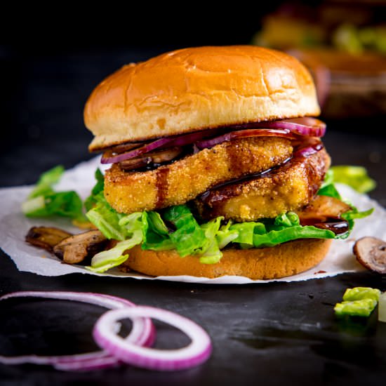 Halloumi Burgers - Recipe photo by KitchenSanctuary