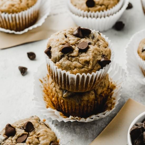 Peanut Butter Banana Muffins - Recipe photo by thecupcakechronicles