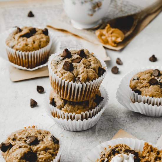 Peanut Butter Banana Muffins - Recipe photo by thecupcakechronicles