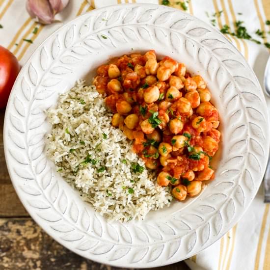 Spanish Garbanzos with Rice - Recipe photo by Spain on a Fork