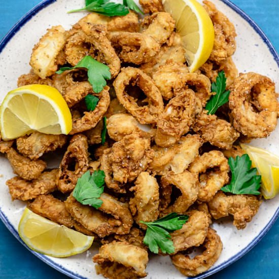 Easy Fried Calamari - Recipe photo by The Mediterranean Dish