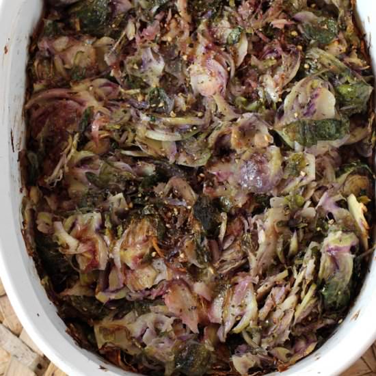 Slivered Purple Brussels Sprouts - Recipe photo by Food Gal