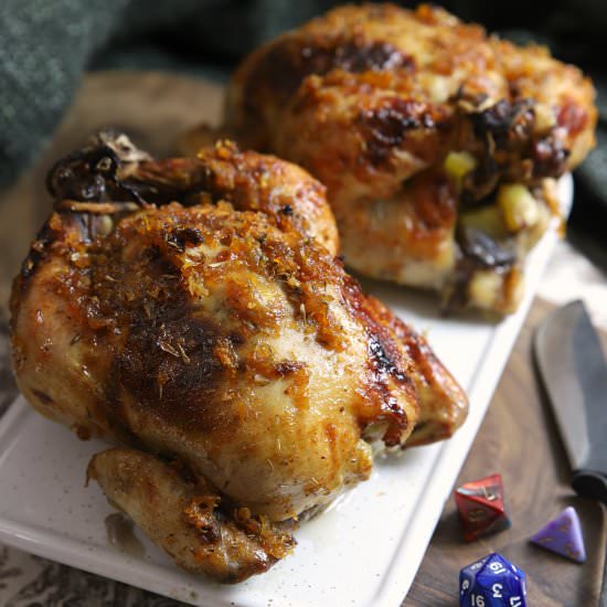 helm & cloak stuffed fowl - Recipe photo by The Gluttonous Geek