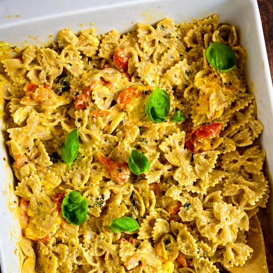 Vegan Baked Feta Pasta - Recipe photo by No Sweat Vegan