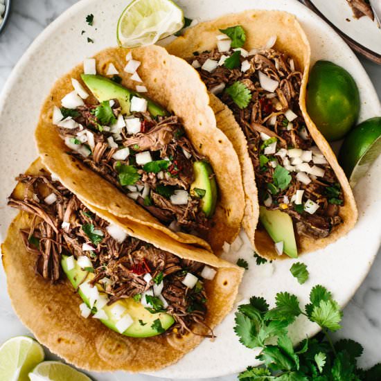 Barbacoa Tacos - Recipe photo by Downshiftology