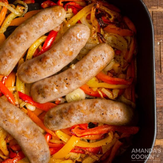 Air Fryer Italian Sausage & Peppers - Recipe photo by amandascookin