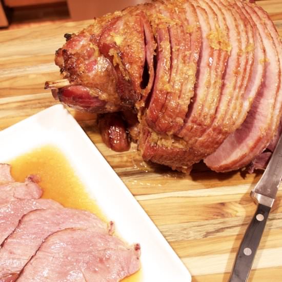 Orange-Bourbon Glazed Ham - Recipe photo by Flipped-Out Food