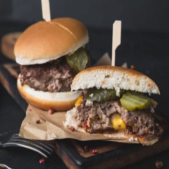 Cheese Stuffed “Juicy Lucy” Bison B - Recipe photo by beckandbulow21
