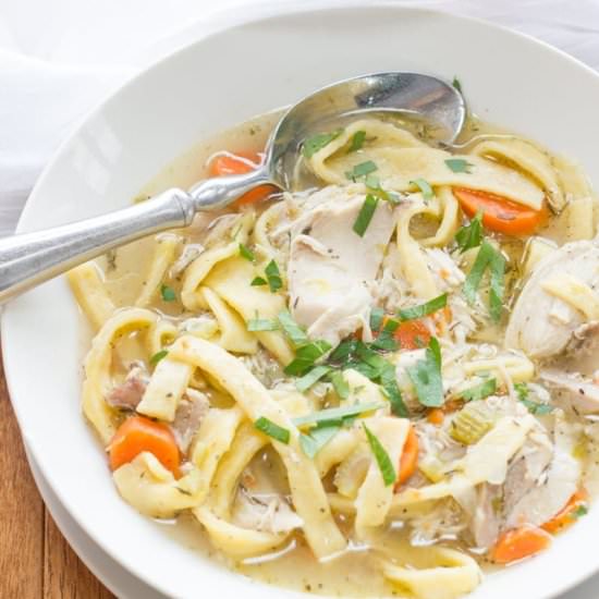 Homemade Chicken Noodle Soup Recipe - Recipe photo by wholefully