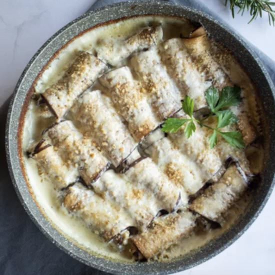 Vegan Eggplant Involtini - Recipe photo by Ourplantbasedworld