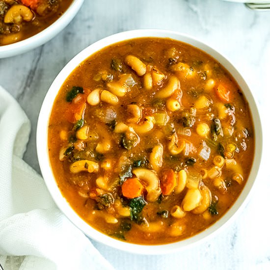 Simple Vegan Pasta Fagioli - Recipe photo by BitesOfWellness