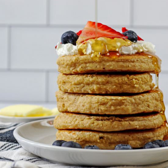 Oat Flour Pancakes - Recipe photo by AGratefulMeal