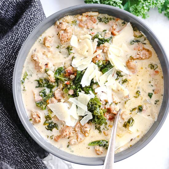 Keto Zuppa Toscana - Recipe photo by TasteAbounds