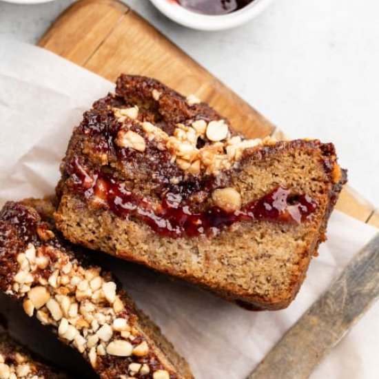 Healthy PB & Jelly Banana Bread - Recipe photo by erinliveswhole