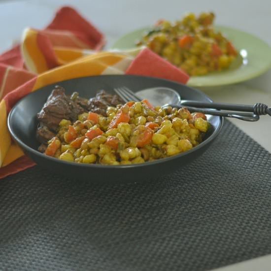 Black Eyed Peas & Hominy Curry - Recipe photo by Feed Your Soul