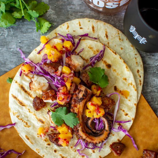 Octopus Tacos - Recipe photo by AnotherFoodBlogger