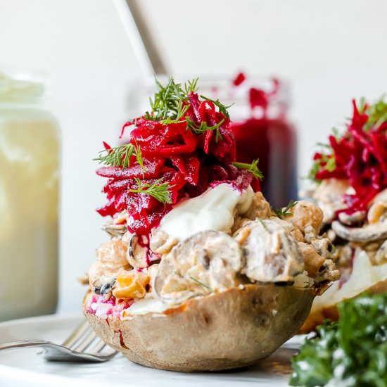 Hungarian Chickpea Loaded Potatoes - Recipe photo by upbeetkitchen