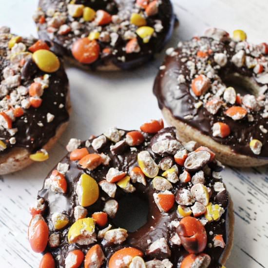 Chocolate Peanut Butter Donuts - Recipe photo by HungryBlonde