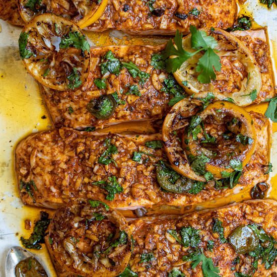 Hawaiian-style salmon - Recipe photo by cherryonmysundae