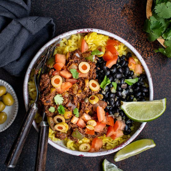 Vegetarian cuban picadillo bowls - Recipe photo by cherryonmysundae
