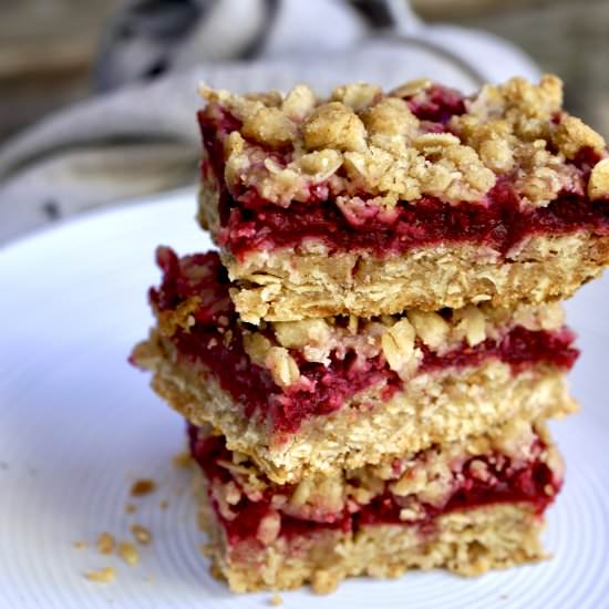 Raspberry Fruit Bars - Recipe photo by simmerandsauce
